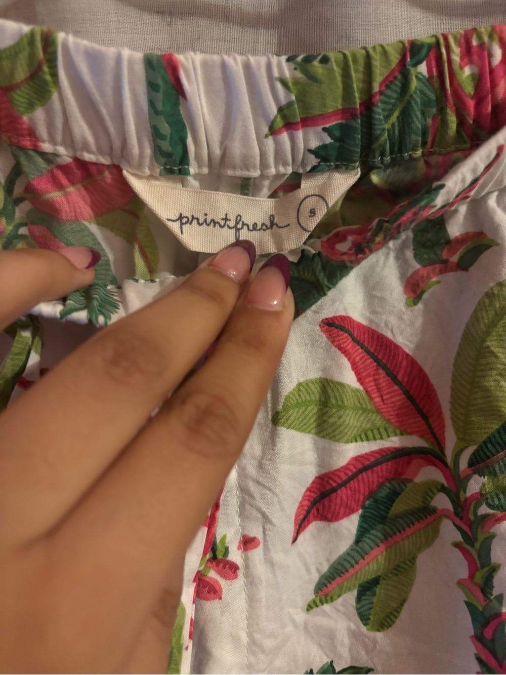 Printfresh White Shirt with Green and Pink Tropical Print - Picture 11 of 14